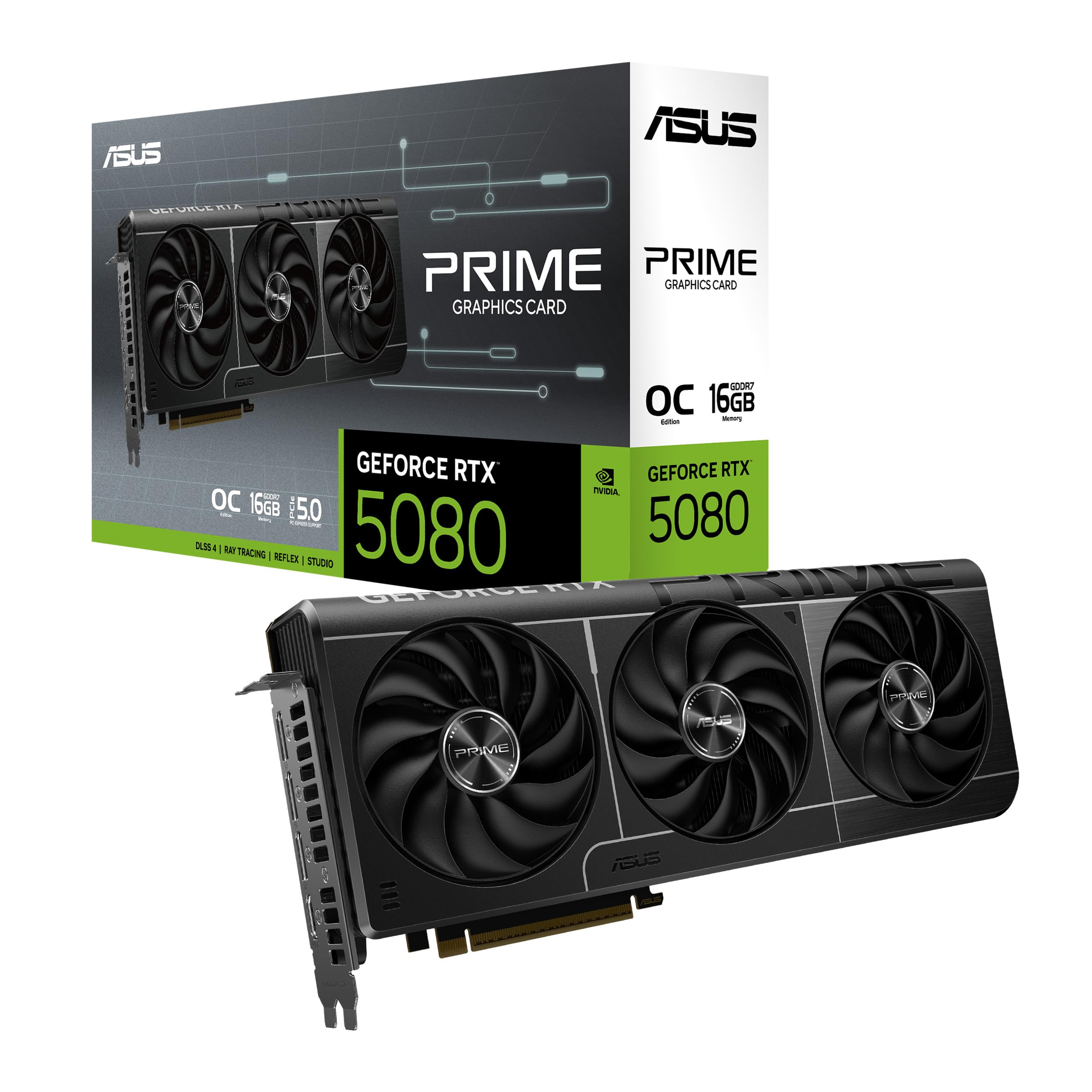 ASUS Prime GeForce RTX 5080 OC Edition 16GB GDDR7 Gaming Graphics Card