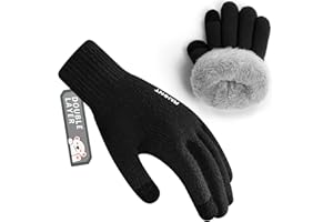 Rahhint Wool Kids Gloves for Boys Girls Winter Thermal Double Knit Gloves with Insulated Fleece Lined Keep Hand Warm Children Toddler Gift 3-15 Years