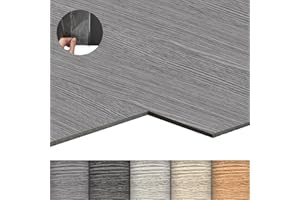 LZQ Revestimiento de suelo de vinilo autoadhesivo con efecto madera, 72 tablones de vinilo de 10,04 m², resistentes al desgaste y al agua, para salón, cocina, roble gris
