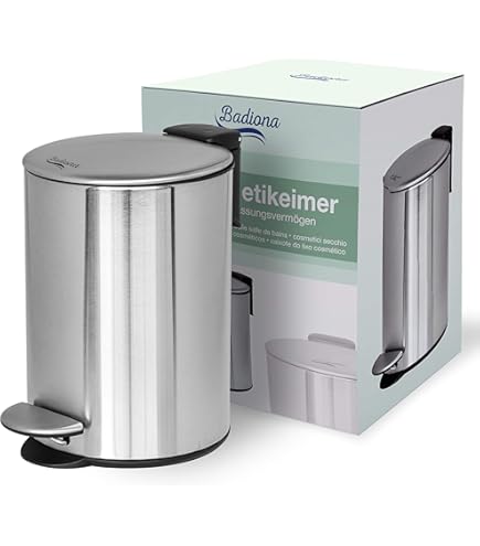 Pattumiera Con Pedale MSV 5 Litri - Acciaio Inossidabile, Design Moderno Per Bagno E Cucina - Foto 13