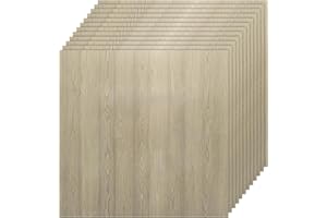 GREENSAPPIRE 40PCS Self-Adhesive Floor Tiles, 30x30cm Peel and Stick Marble Effect Vinyl Flooring – Waterproof Stick-On Tiles for Bathroom, Kitchen, Living Room, and Bedroom (40PCS Gray wood grain)