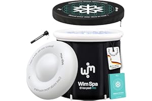 Wim Spa [Das Original seit 2015] Ice Pod (80 cm Ø x 80 cm) XL - Faltbares isoliertes Eisbad/Eisfass für Cold Plunge Kältetherapie, tragbare Badewanne inkl. ThermoDome, Cover, Thermometer, eBook UVM.