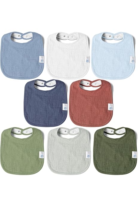 Bavoirs Bébé Bandana EMNIMQ Lot De 6 - Coton Doux Réglable - Pour 0-36 Mois - Multi-Couleurs