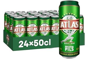 Atlas Pils Bière Blonde Pack 24 Canettes 50cl