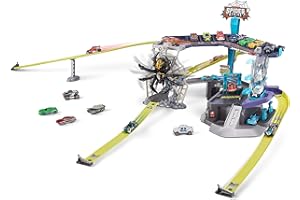 ZURU METAL MACHINES Metal Machines Spider Strike Playset, Diecast Cars Giant Race Track (Spider), Frustration Free Packaging (Brown Mail Box)