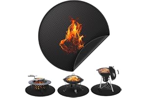 Rund brandsäkert underlag, ZoneYan eldfast matta för grill, 90 cm (36 tum), eldstadsmatta, grillmatta, golvskydd, värmeskydds