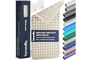 homerella® Bath Mat Non Slip Anti Mould 88x39cm, Machine Washable& BPA free, Shower Mat Non Slip Anti Mould, Non Slip Bath Mat for Inside Bath Tub, Shower Mats for Inside Shower, Non Slip Shower Mat