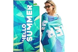 Mikytoper Beach Towels for Adults XL 180 x 90 CM Large Microfibre Beach Towel Quick Dry Sandproof Beach Towels for Adults Extra Large for Beach/Travel/Pool (summer-leaves)