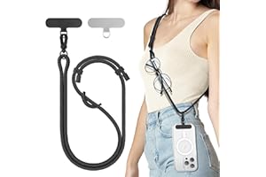 SURPHY Cordon Téléphone Portable Universelle, Tour de Cou Telephone Réglable et Détachable, laniere telephone portable Longue en Nylon Compatibles avec des Smartphones etc