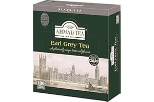 Ahmad Tea Earl Grey Thé Noir 100 Sachets dans Sac Alu Earl Grey 200 g 100 Unités