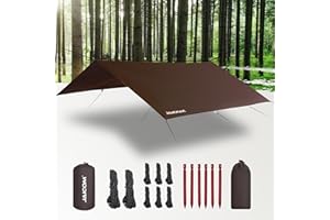 JAICOM Toldo de Refugio Impermeable, 3M X 3M Tarp, PU 3000mm Impermeable, Protección UV, Ultraligero y Portátil. Adecuado para Tiendas de Campaña, Hamacas, Senderismo, Picnics, Camping