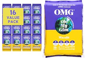 JEOLLANAMDO THE KITCHEN OF KOREA Oh! My Gim Seaweed przekąska, sól morska i zielona herbata, wegańskie zdrowe przekąski z wodorostów, Korea Południowa Premium suszone algi chip, suszone warzywa chipsy morskie, koreańskie produkty