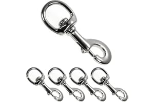Ganzoo 4-pack stålkarbiner med svivel, 100 mm silver, karbinhake med roterande huvud för snabb fastsättning, för hundkoppel, hundhalsband, paracord 550 samt rep och band till projekt