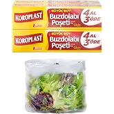 Koroplast B&uuml;y&uuml;k Boy Buzdolabı Poşeti 4 Al 3 &Ouml;de Ekonomik Paket, Ekonomik Buzdolabı Poşeti B&uuml;y&uuml;k Boy 80'li Set, BPA İ&ccedil;ermez, S