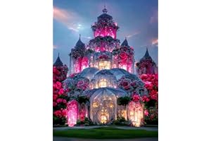 YZDZSW Diamond Painting, 5D DIY Diamond Art Painting Kit Full Drill, Painting by Numbers Full Drill Embroidery Crystal Cross Stitch Arts and Crafts for Home Wall Decor Adults 30x40cm (Rose Castle)