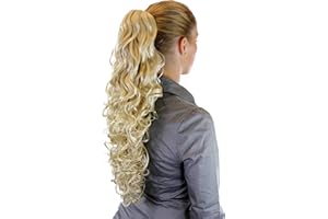 WIG ME UP Postiche/tresse/queue de cheval, aux cheveux volumineux et abondants, bouclés, très longs, blond clait/platine 60 cm N310-613
