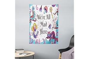 ABAKUHAUS Alice nel Paese delle Meraviglie Arazzo, Alice nel Paese delle Meraviglie, Decorazione murale in Tessuto per Camera da Letto, Soggiorno, dormitorio, 110 x 150 cm, Acqua Viola