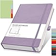 RETTACY Lined Journal Notebook - A5 Note Book Hardcover Notepad 192 Numbered Pages for Writing,100gsm Lined Paper, Leather Hardcover, for Women Men Work Office School,14.5 x 21cm - Purple