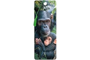 3D LiveLife Zakładka - Cute Cuddles od Deluxebase. Zakładka z motywem szympansa z soczewkową szatą graficzną na licencji renomowany artysta David Penfound