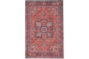 RugVista Georgia Oriental, Tappeto, Tappeti moderni, 300 x 200 cm, Rettangolare, Pelo corto, Soggiorno, Camera da letto, Lavabile in lavatrice, oeko_tex_100, Rosso/Blu