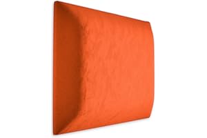 Muralo Samt Wandkissen Stoff Polsterpaneel Schlafzimmer Wohnzimmer Bett Wandpolster Bettkopfteil Lendekissen Modern Luxus Gepolstert Polster Paneel (Orange, 50 cm x 30 cm)