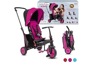 smarTrike STR3 Triciclo pieghevole per bambini, con certificazione per passeggino, per 1,2,3 anni, Rosa