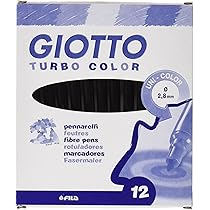 Pennarelli Giotto Turbo Maxi 12 Pezzi | Colore Rosso Scarlatto | Mono Colore | Ideali Per Scuola E Ufficio