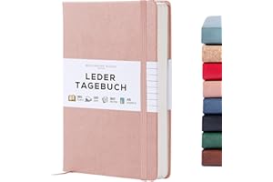 ‎BEECHMORE BOOKS Beechmore Books Notizbuch liniert - A5, Rosa I Premium Hardcover Journal Buch aus veganem Leder, 120gsm creme Papier, inkl Geschenkbox, für Schriftsteller, Journalisten, Meetings & Studenten