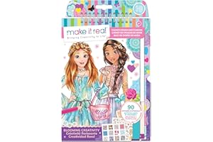 Make It Real – Cuaderno De Diseño De Moda Floral | Diseña La Moda Con 75 Pegatinas Y 15 Plantillas | Actividad Creativa Para Niñas | Crea Tu Moda Y Colorea | Juegos De Moda Para Niñas