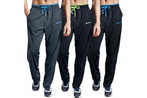 ZENGVEE 1 or 3 Pack Tracksuit Bottoms Men Lightweight Mens Joggers Breathable Jogging Bottoms with Zipper Pockets Sports Casual Pants for Gym,Running,Training