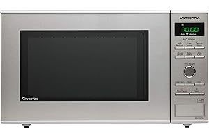 Panasonic NN-SD27HSUPG | Horno Microondas Solo, 23 L, Tecnología Inverter, Microondas de 1000 W, Bandeja giratoria de 28,5 cm, Interior de acrílico, Descongelación Turbo, Inox - Versión ES