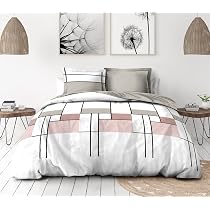 Set Copripiumino 3 Pezzi 240x260cm - Percalle Di Cotone Morbido Modello Fiammeggiante - Foto 14