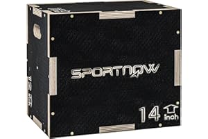 SPORTNOW Cajón Pliométrico Caja Pliométrica con 3 Alturas Diferentes Entrenamiento de Fuerza en Casa Oficina Gimnasia Carga 120 kg Negro