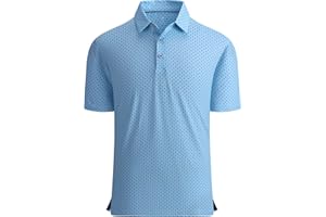 Alex Vando Polo da Uomo Manica Corta con Stampa ad Asciugatura Rapida e Traspirante, per Uomo