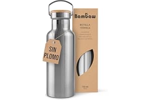 Termo Acero Inoxidable 750ml | Botella Agua Térmica | Botella Agua Deporte | Botella De Agua Reutilizable | Botella Acero | Botella Termo Portátil | Fácil De Limpiar | Insulated Bottle | Bambaw