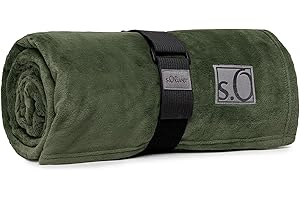 ‎S.OLIVER s.Oliver Kuschelsoft Decke 150x200 cm - flauschig, warm & waschbar, Kuscheldecke dunkelgrün Uni