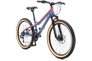 BIKESTAR MTB Mountain Bike Alluminio per Bambini 10-13 Anni | Bicicletta 24 Pollici 21 velocità Shimano, Hardtail, Freni a Disco, sospensioni