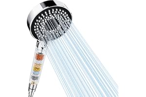 dothnix Filter Shower Head, High Pressure Shower Head with 5 Spray Modes, Universal Hard Water Filter Showerhead for Residual