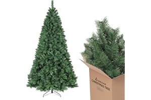 SALCAR 7ft Christmas Tree – Realistic Artificial Christmas Tree with Metal Stand, 210cm Xmas Tree, Quick Setup, Premium Christmas Decoration