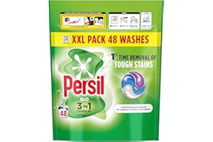Persil Bio 3 in 1 Washing Capsules 1st time removal of tough stains outstanding stain removal in quick & cold washes 48 washes