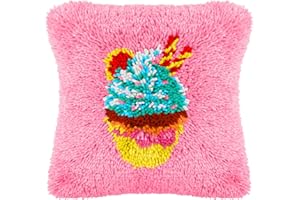 ROCKY&CHAO Myriad Choices Knüpfteppich Zum Selber Knüpf-Sets mit Kissen knüpfen 43x43cm Kissenbezug für Erwachsene und Kinder Latch Hook Kit Heimaccessoire, Wandkunst