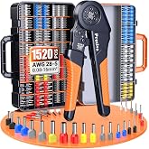 Preciva 1520 Pieces Crimping Tool Electrical Terminals with 0.08-16 mm&sup2;, Hexagonal Crimping Tool for DIY and Industrial Use E