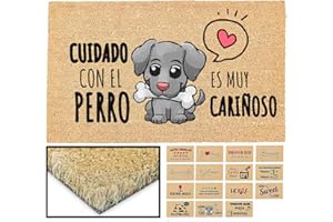 LUCA HOME - Felpudo Entrada casa Original y Divertido de Coco Natural - Felpudo Perro cariñoso 33x60 - Ideal para Puertas de Exteriores Cubiertas, pasillos y entradas de hogares