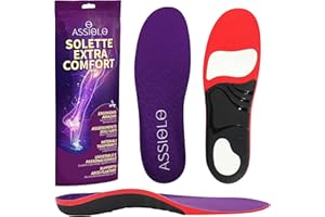 ASSIOLO Solette Scarpe Extra Comfort Multiuso con Supporto Arco Plantare - Solette Ortopediche in Gel Ammortizzante per gli Urti - Soletta Scarpe Uomo e Donna Ritagliabili Taglia 38-40