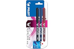 Pilot V-ball 05 Blister de 3 Stylos à bille roulante à encre liquide Pointe Fine Assortis
