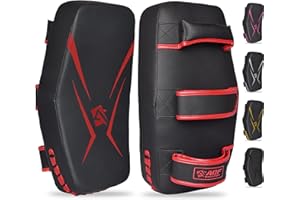 AQF Colpitori Boxe, Thai Pad, Maya Hide Pelle Curved Strike Shield, Pao Muay Thai, Colpitori Kick Boxing, Scudo Arti Marziali, Boxing Pad per MMA, UFC, Karate, Taekwondo & Kickboxing