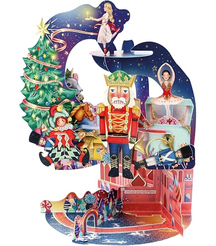 Santoro Pirouette 3D-Pop-Up-Karte Weihnachtsschlitten – Mit Umschlag, 14,5x20 Cm