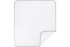 Balbina Ersatzbezug für Wickeltischauflagen, Ersatztuch aus Baumwolle, Wiederverwendbarer Frottee-Bezug, Wasserdicht & Pflegeleicht, Passend für 85 x 75 cm Wickeltische, Weiß