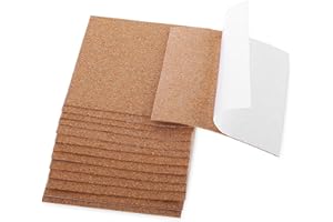 TEAAHA 16 pièces de plaque en liège auto-adhésive, plaques en liège de 1 mm d’épaisseur, rectangulaires auto-adhésives pour sous-verre en liège, tapis en liège, décoration de table, décoration murale, DIY