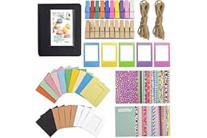 CHANGRONGSHENG 8 in 1 Instant Camera Accessories Include Photo Album, Film Frame, Wall Hanging Frame, Table Frame, Clips, Hanging String, Mixed Border Sticker, For Fujifilm Instax Mini 11, 9, 8, 8+ & More